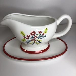 Holiday Home Christmas Holiday Ceramic Gravy Boat